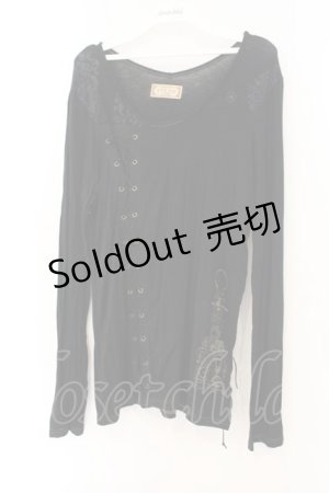 画像: STEAM / レースアップカットソー  ブラック O-26-01-12-089-HN-TO-OW-OS