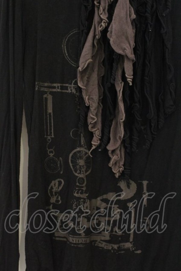 画像2: STEAM / カットオフフリルカットソー  ブラック O-26-01-12-090-HN-TO-OW-OS (2)