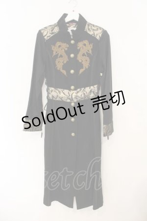 画像: Qutie Frash / 刺繍ロングジャケット  ゴールド O-26-01-12-008-QU-JA-OW-OS