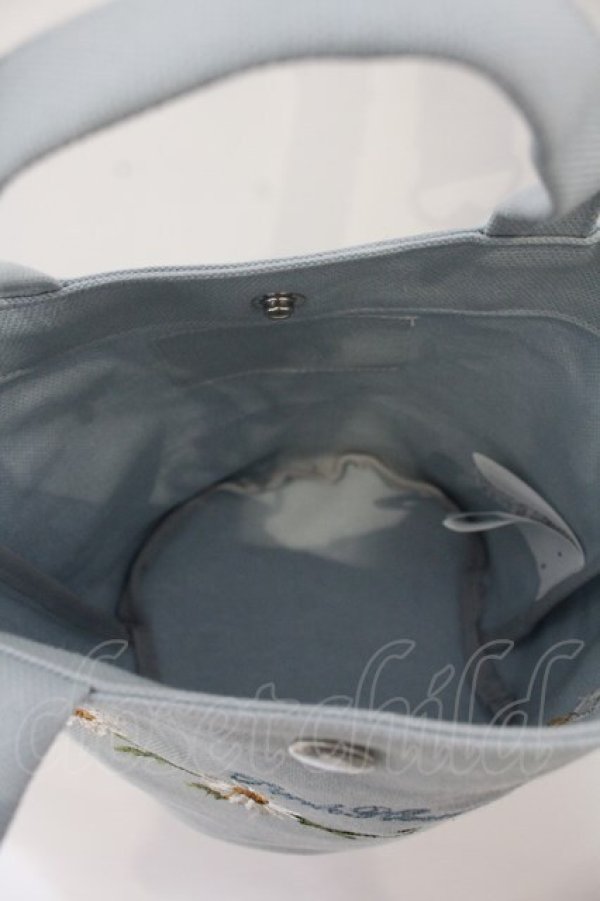 画像4: PINK HOUSE / マーガレットブーケ刺繍ミニトートポシェット  サックス O-26-01-12-001-LO-BG-IG-OS (4)