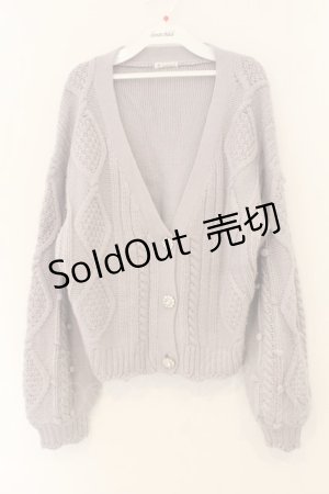 画像: axes femme / ビジューボタンカーディガン  ラベンダーグレー O-26-01-12-013-AX-TO-IG-OS