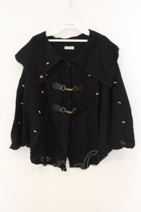 画像1: axes femme / オフタートルニットポンチョ  クロ O-26-01-12-015-AX-TO-IG-OS (1)