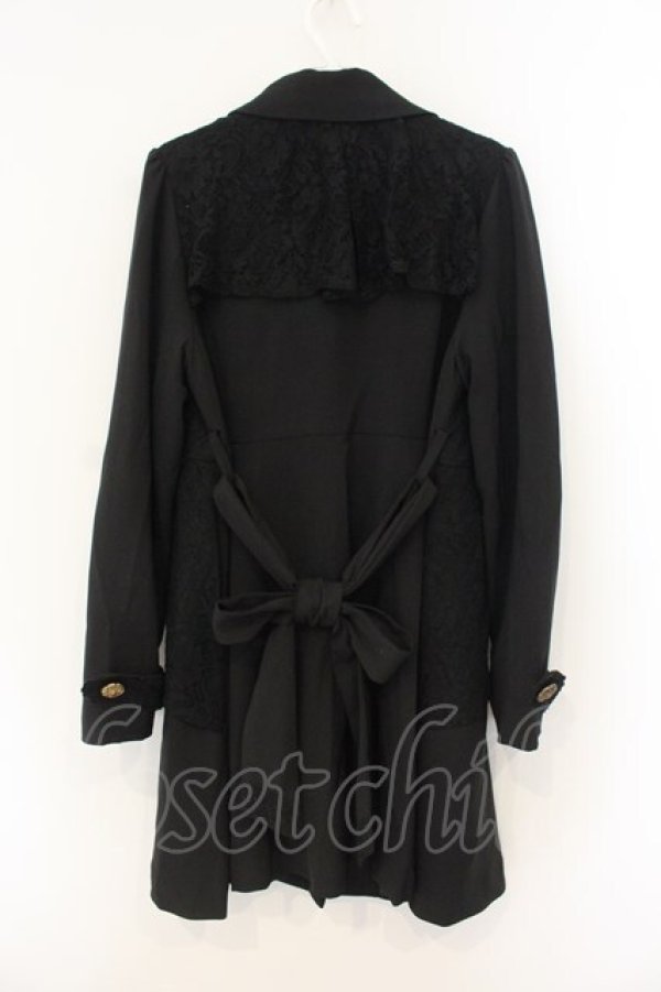 画像3: axes femme / レース重ねクラシックコート M ブラック O-26-01-12-016-AX-CO-IG-OS (3)