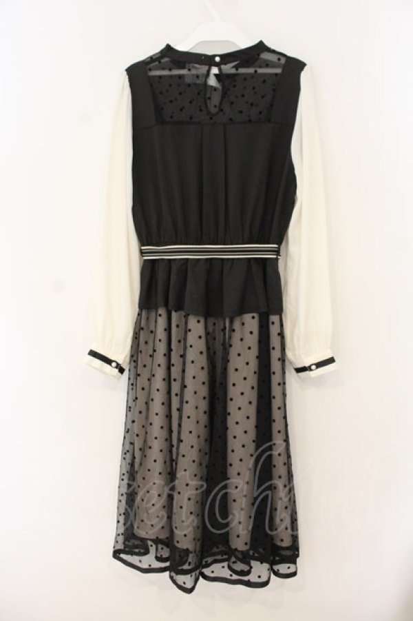 画像2: axes femme / ビスチェデザインワンピース  アイボリー×クロ O-26-01-12-021-0-OP-IG-OS (2)