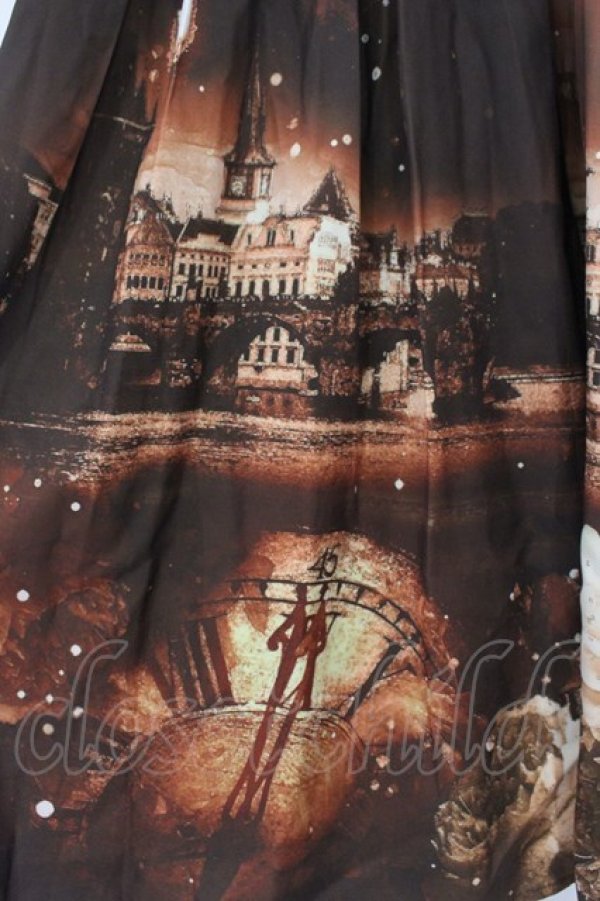 画像2: axes femme Nostalgic / 幻想街柄ロングスカート  ブラウン O-26-01-12-027-LO-SK-IG-OS (2)