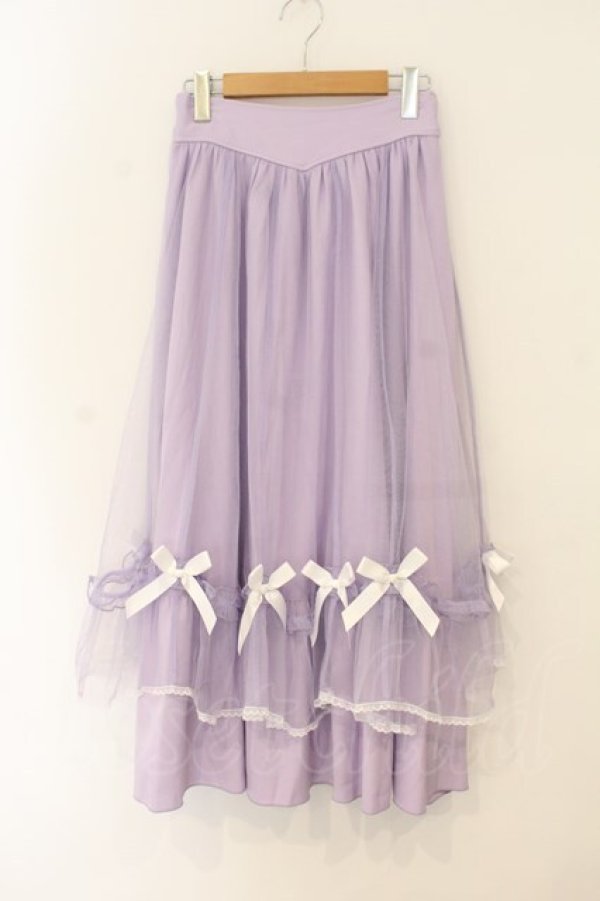 画像1: axes femme POETIQUE / マリンチュールリボンスカート  ラベンダー O-26-01-12-029-AX-SK-IG-OS (1)