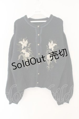 画像: axes femme / アールヌーヴォー刺繍カーデ  グリーン O-26-01-12-030-AX-TO-IG-OS