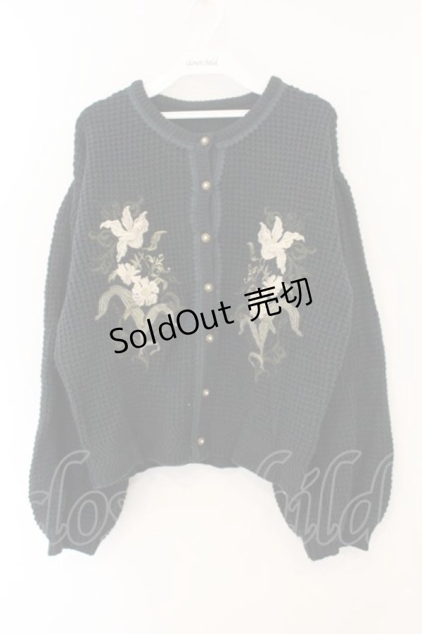 画像1: axes femme / アールヌーヴォー刺繍カーデ  グリーン O-26-01-12-030-AX-TO-IG-OS (1)