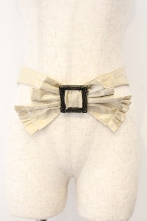 画像: Hoshibako Works / 藤花集中華風リボンベルト  生成り O-26-01-13-001-LO-ZA-IG-OS