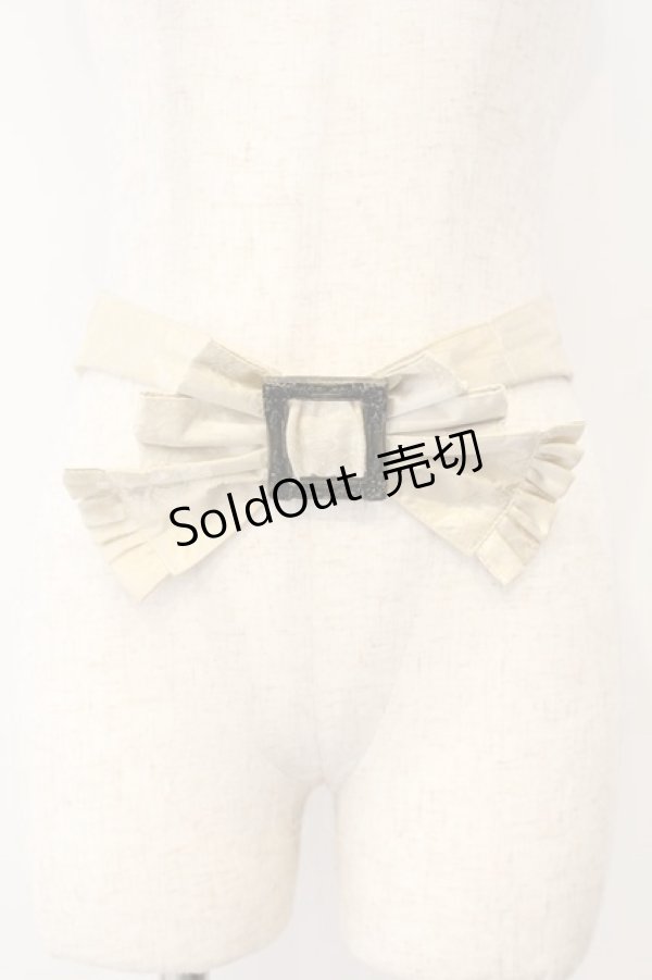 画像1: Hoshibako Works / 藤花集中華風リボンベルト  生成り O-26-01-13-001-LO-ZA-IG-OS (1)