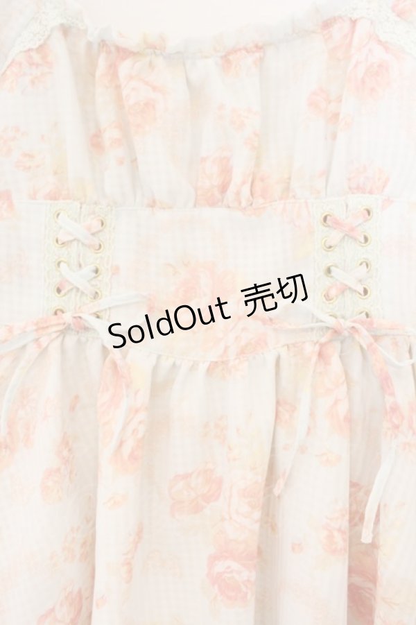 画像2: LIZ LISA / オフショルローズ柄ワンピース  サックス O-26-01-13-031-LO-OP-IG-OS (2)