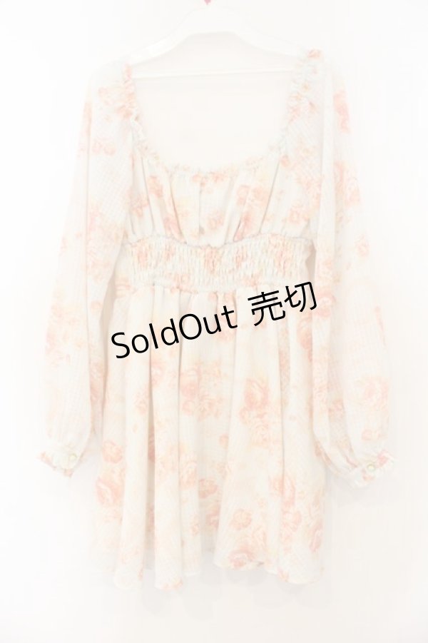 画像3: LIZ LISA / オフショルローズ柄ワンピース  サックス O-26-01-13-031-LO-OP-IG-OS (3)