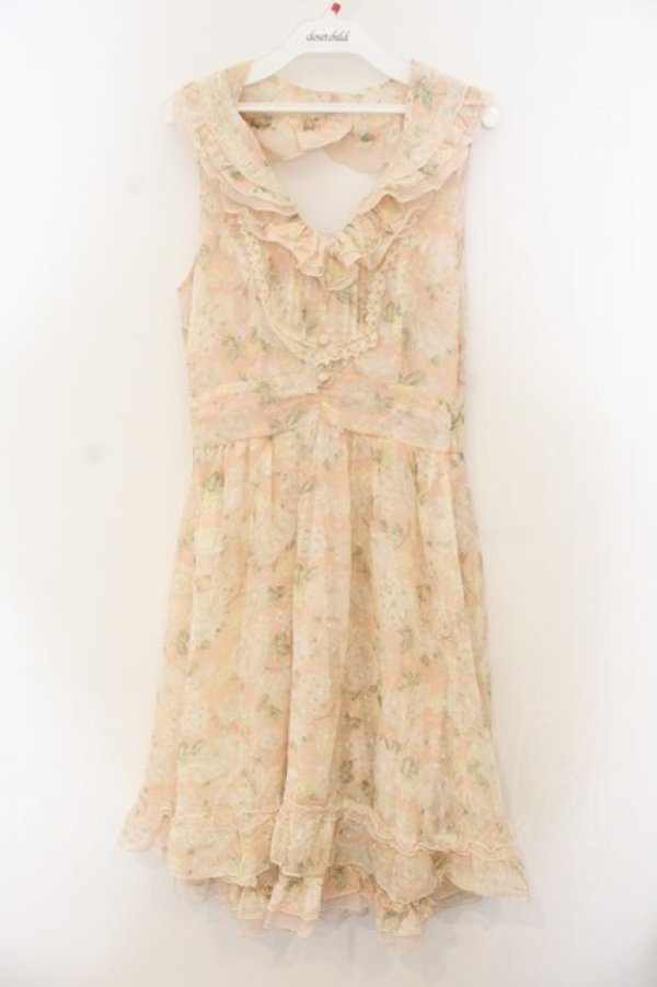 画像1: axes femme / 襟取り外しホルター風ワンピース  ピンク×オフシロ O-26-01-13-033-AX-OP-IG-OS (1)