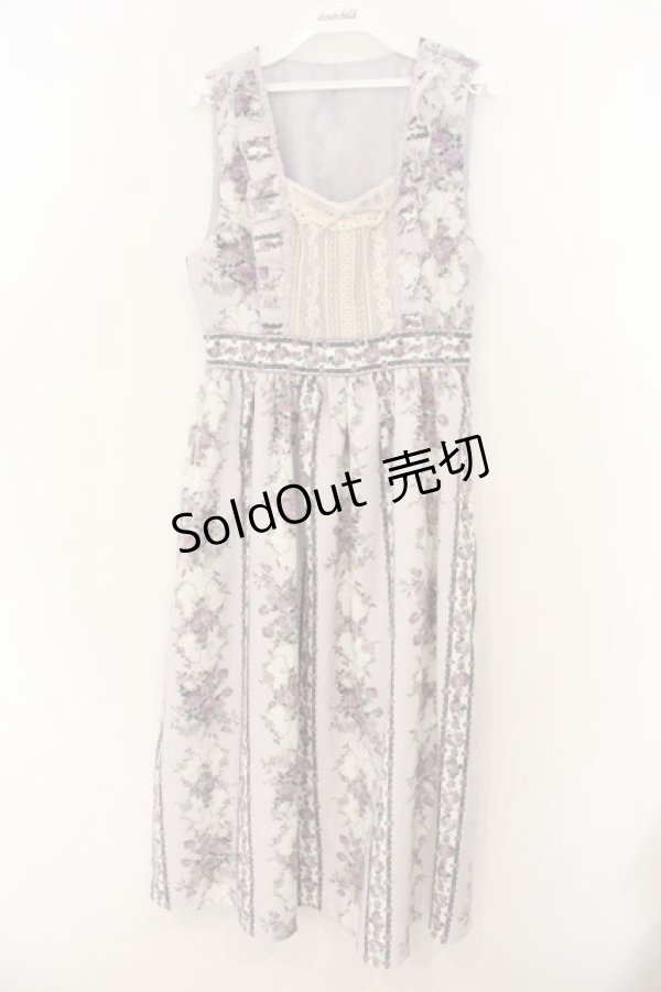 画像1: axes femme / 薔薇ストライプロングワンピース M ラベンダー O-26-01-13-035-AX-OP-IG-OS (1)