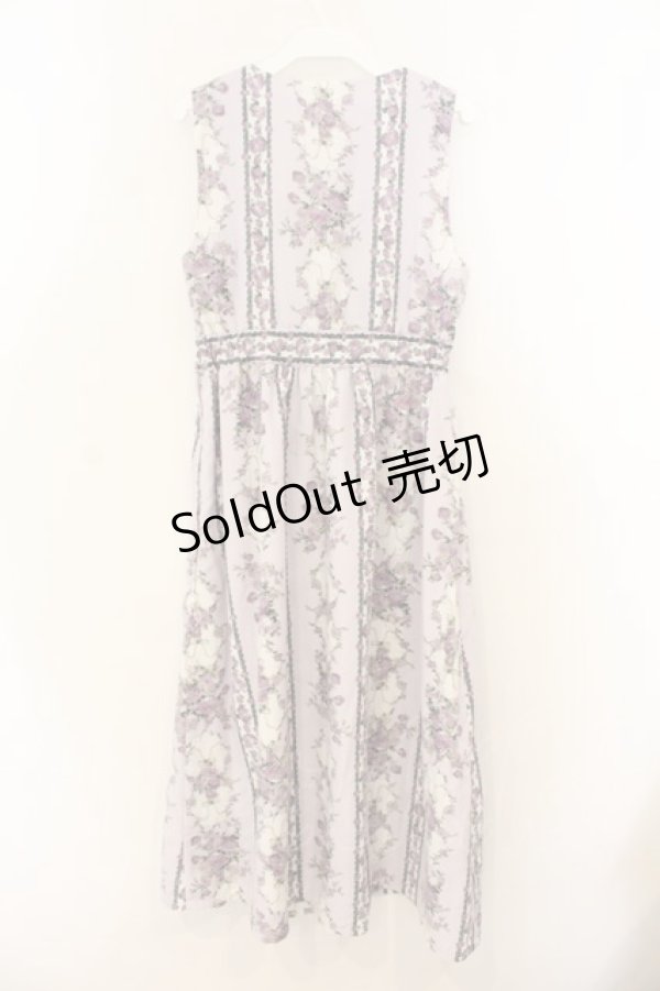 画像2: axes femme / 薔薇ストライプロングワンピース M ラベンダー O-26-01-13-035-AX-OP-IG-OS (2)
