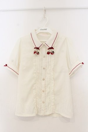 画像: LIZ LISA / チョコディップチェリーブラウス  オフ×アカ O-26-01-13-040-LO-BL-IG-OS