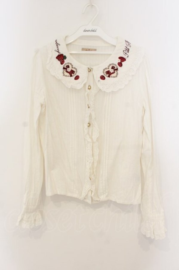 画像1: Amavel / Strawberry Basketコットンブラウス  シロ O-26-01-13-041-CA-BL-IG-OS (1)