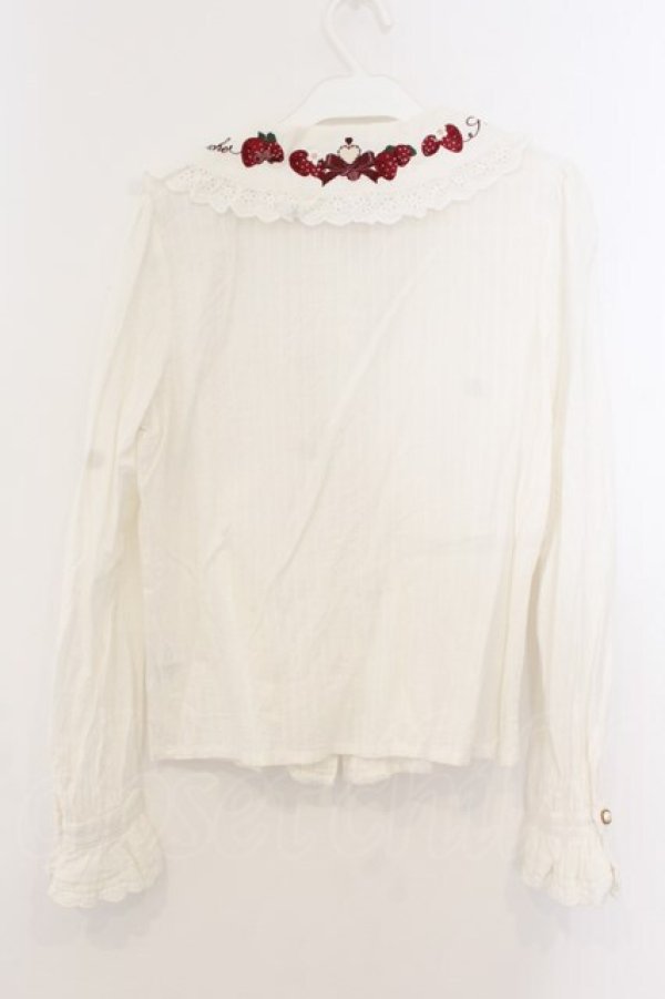 画像3: Amavel / Strawberry Basketコットンブラウス  シロ O-26-01-13-041-CA-BL-IG-OS (3)
