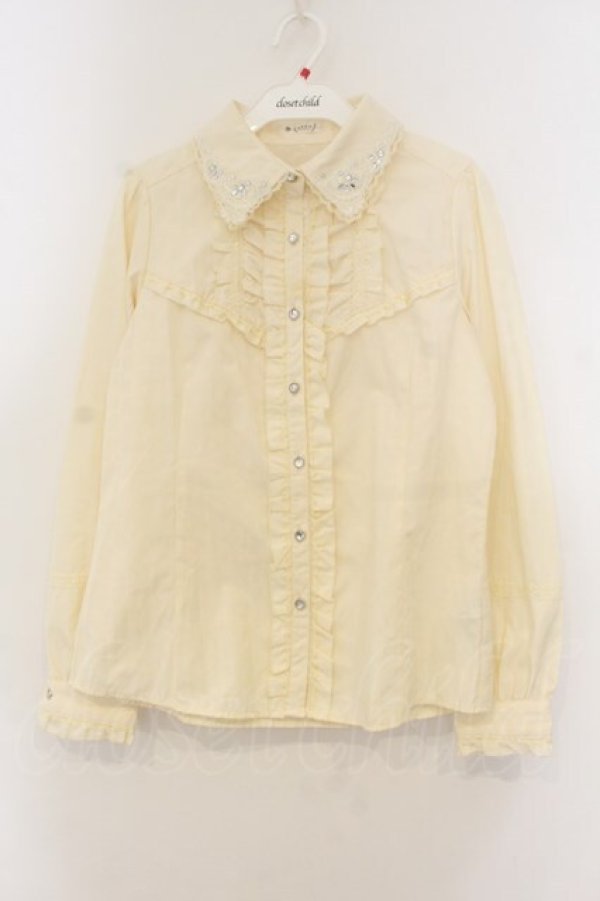 画像1: axes femme / シャンデリアジャガードブラウス  アイボリー O-26-01-13-042-AX-BL-IG-OS (1)