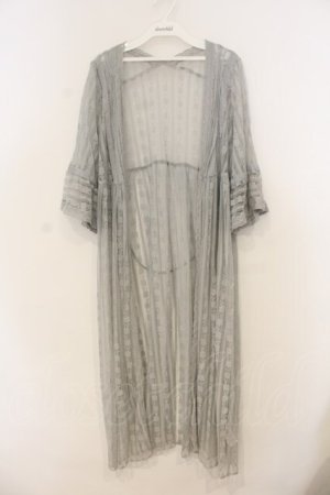 画像: axes femme / ストライプレースガウン  サックス O-26-01-13-043-AX-OP-IG-ZT0115L