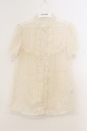 画像: axes femme / ボウタイ付フィルムドビーブラウス  オフシロ O-26-01-13-045-AX-BL-IG-ZT537