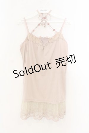 画像: axes femme / バラ×ビーズストラップキャミ  ピンクベージュ O-26-01-13-048-AX-TO-IG-OS