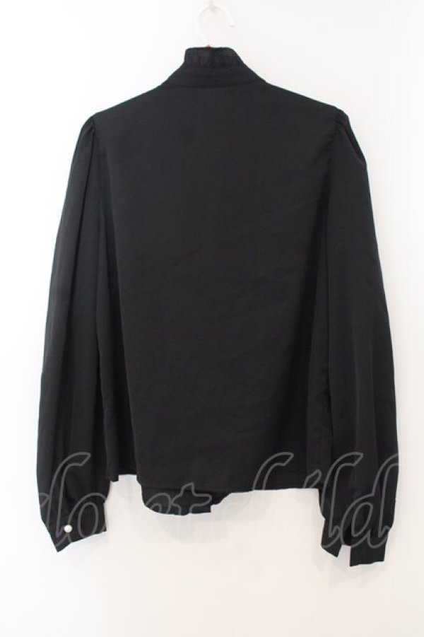 画像3: Ank Rouge / ストーンリボンゴシックブラウス  クロ×シロ O-26-01-13-066-CA-BL-IG-OS (3)