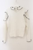 画像2: NOEMIE / オープンショルダーレースプチ ハイカットソー  シロ×クロ O-26-01-13-071-LO-TO-IG-OS (2)