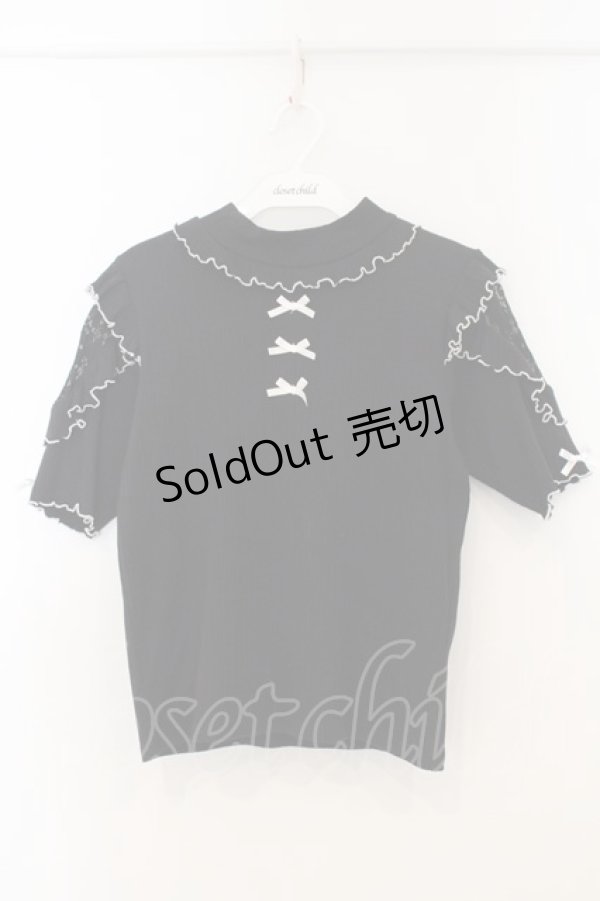 画像1: NOEMIE / オープンショルダーカットソー  クロ×シロ O-26-01-13-072-LO-TO-IG-ZT537 (1)