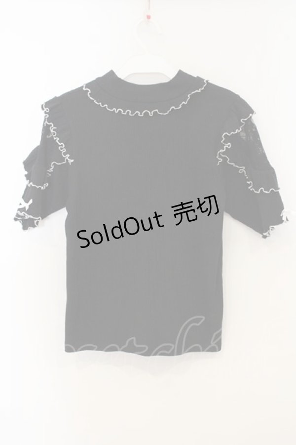 画像2: NOEMIE / オープンショルダーカットソー  クロ×シロ O-26-01-13-072-LO-TO-IG-ZT537 (2)