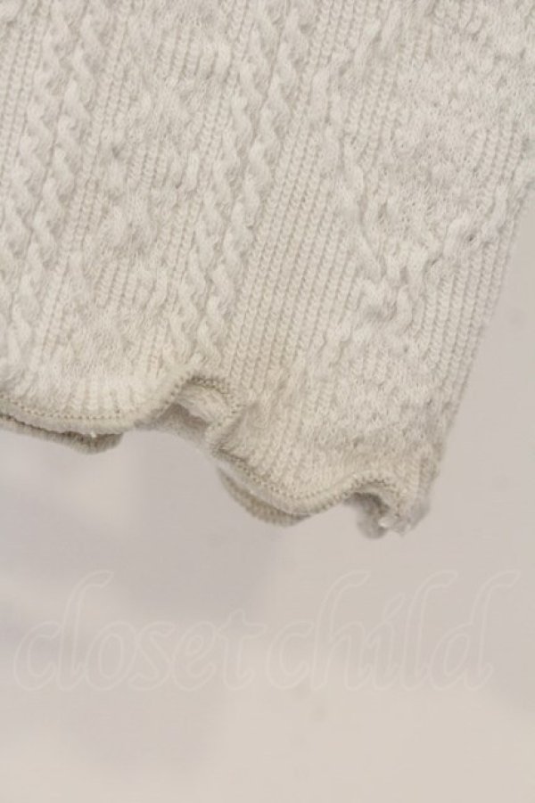 画像2: NOEMIE / ダブルリボンケーブルジャガードカットソー  ライトグレー×シロ O-26-01-13-075-LO-TO-IG-OS (2)