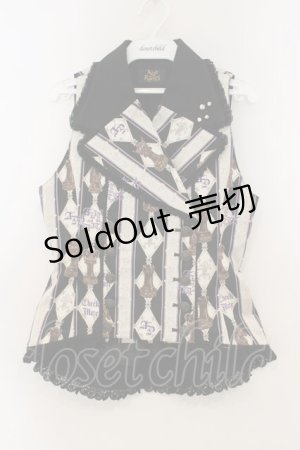 画像: ALICE and the PIRATES / Misty Night Royal game柄ベスト  クロ O-26-01-13-085-PA-TO-IG-OS