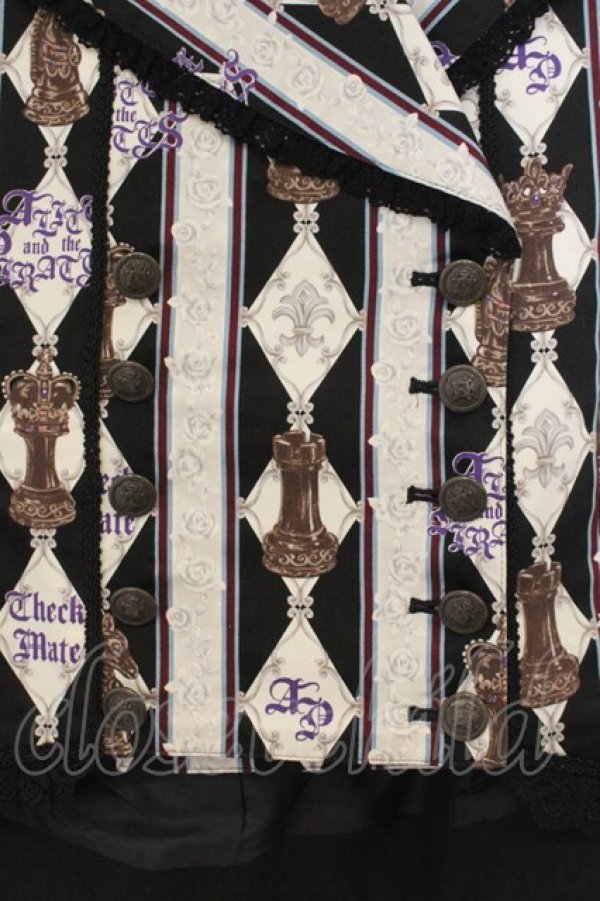 画像2: ALICE and the PIRATES / Misty Night Royal game柄ベスト  クロ O-26-01-13-085-PA-TO-IG-OS (2)