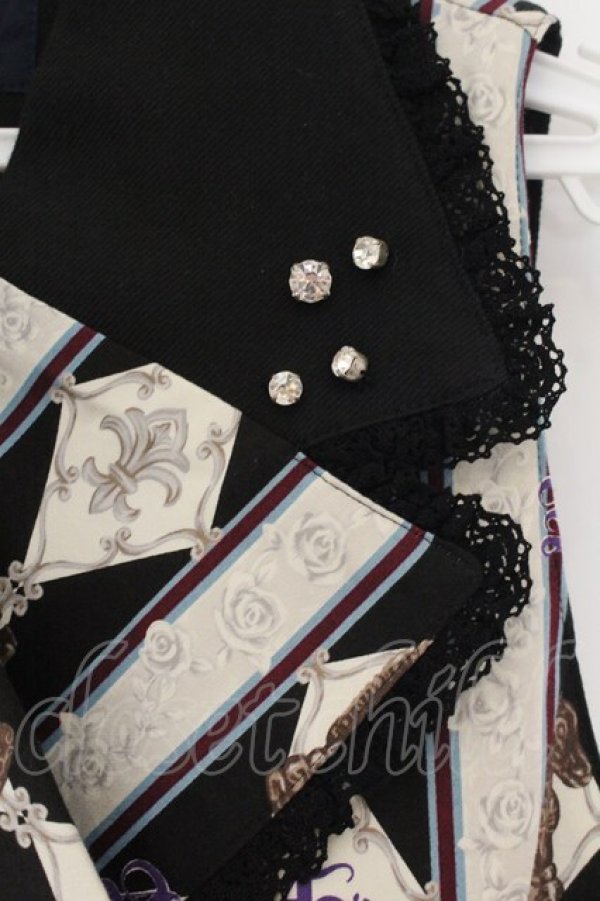 画像3: ALICE and the PIRATES / Misty Night Royal game柄ベスト  クロ O-26-01-13-085-PA-TO-IG-OS (3)