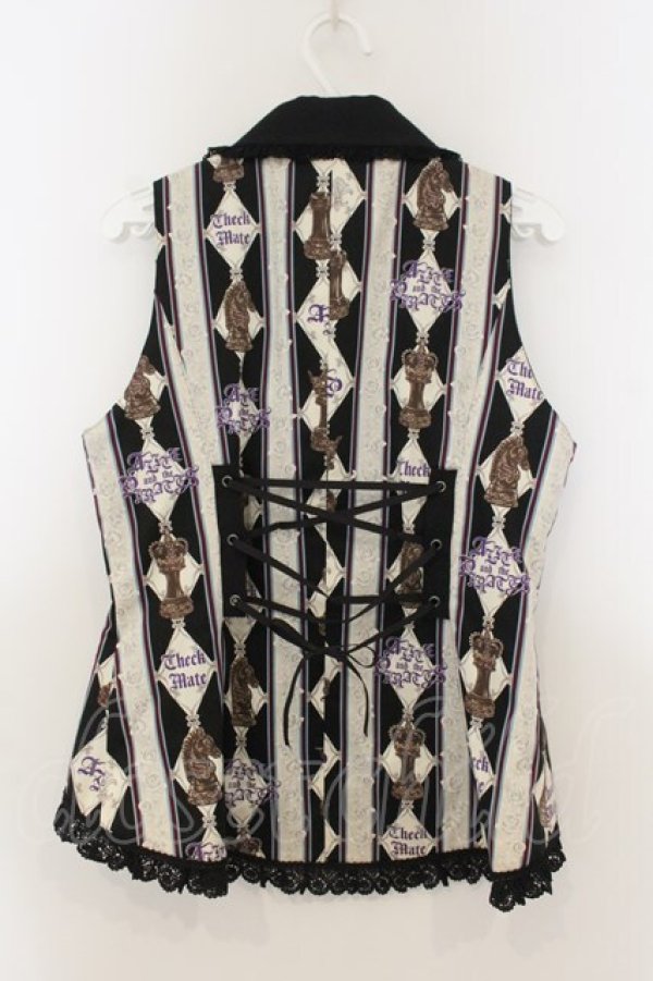 画像4: ALICE and the PIRATES / Misty Night Royal game柄ベスト  クロ O-26-01-13-085-PA-TO-IG-OS (4)