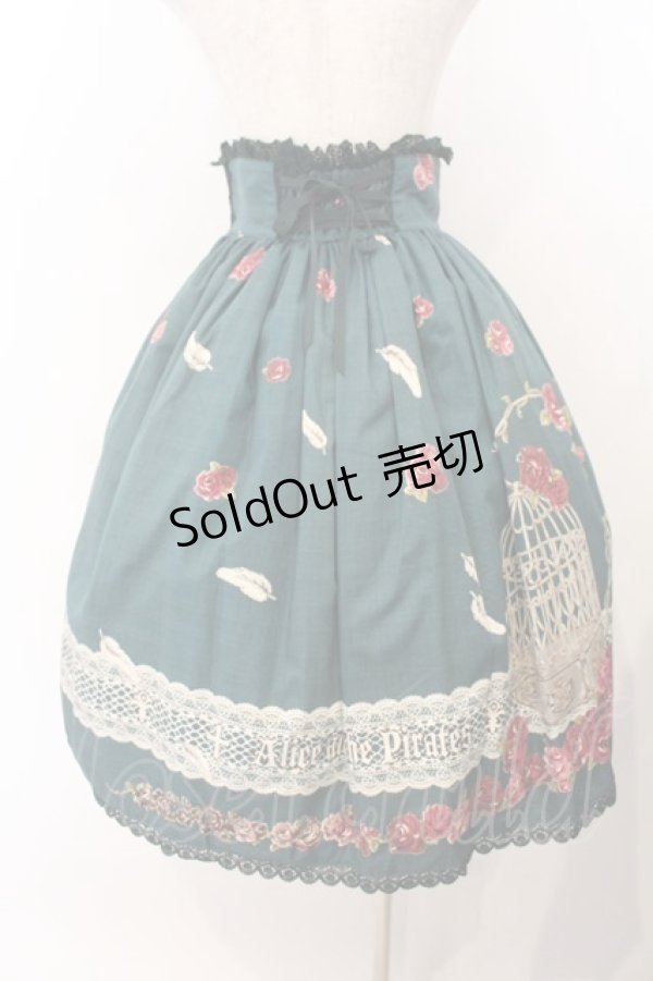 画像3: ALICE and the PIRATES / The END of immortal EDEN柄スカート  グリーン O-26-01-13-008-PA-SK-IG-OS (3)