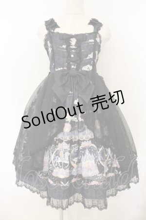 画像: August Maiden / カルーセルジャンパースカート柄 M クロ×ネイビー O-26-01-13-010-0-OP-IG-OS