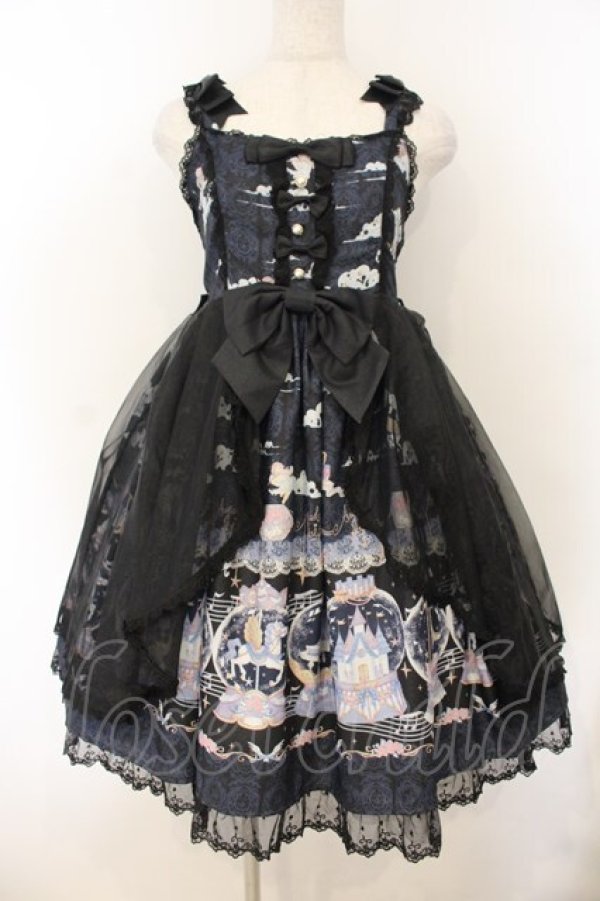 画像1: August Maiden / カルーセルジャンパースカート柄 M クロ×ネイビー O-26-01-13-010-0-OP-IG-OS (1)