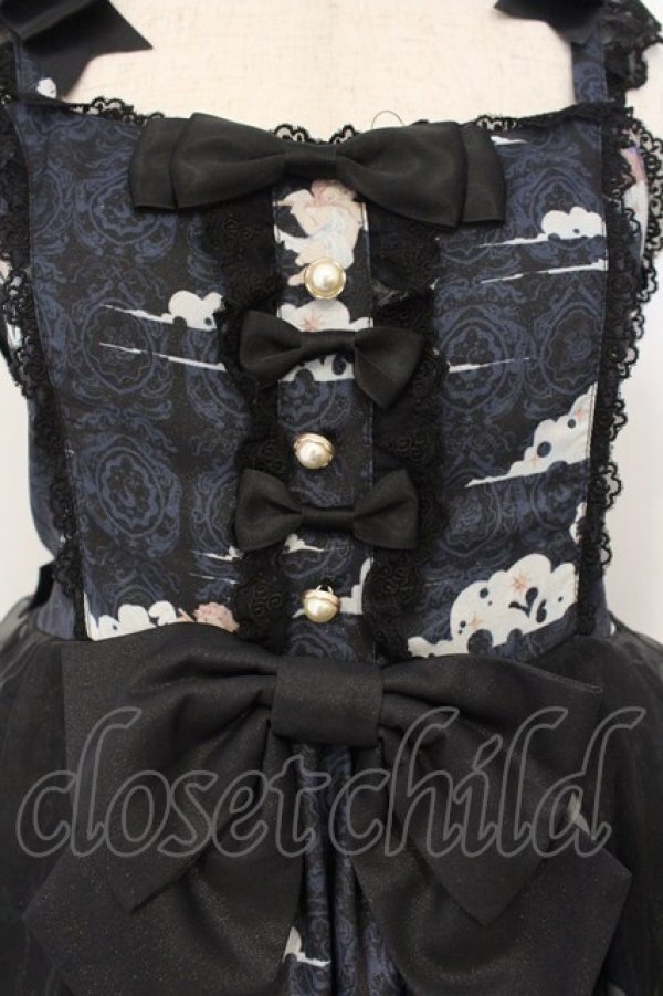 画像2: August Maiden / カルーセルジャンパースカート柄 M クロ×ネイビー O-26-01-13-010-0-OP-IG-OS (2)