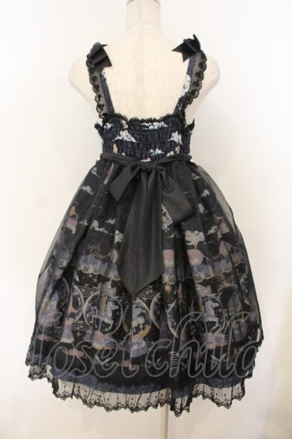 画像5: August Maiden / カルーセルジャンパースカート柄 M クロ×ネイビー O-26-01-13-010-0-OP-IG-OS (5)