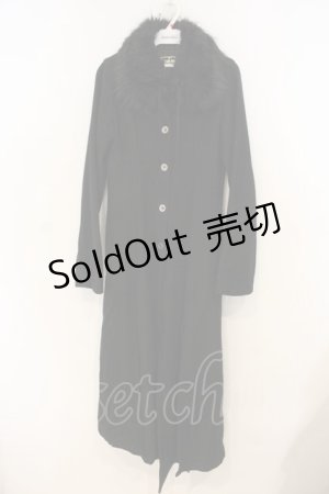 画像: h.naoto Blood / 刺繍入りロングコート  ブラック O-26-01-13-013-HN-CO-OW-OS