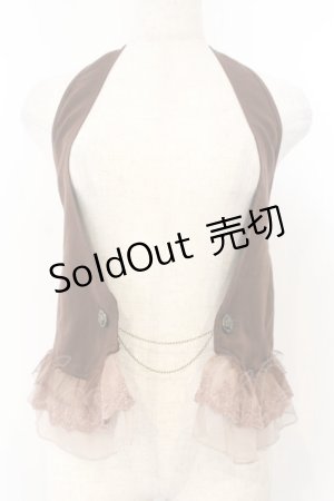 画像: axes femme / シフォンチュールフリルホルターベスト  ブラウン O-26-01-13-002-AX-TO-IG-OS