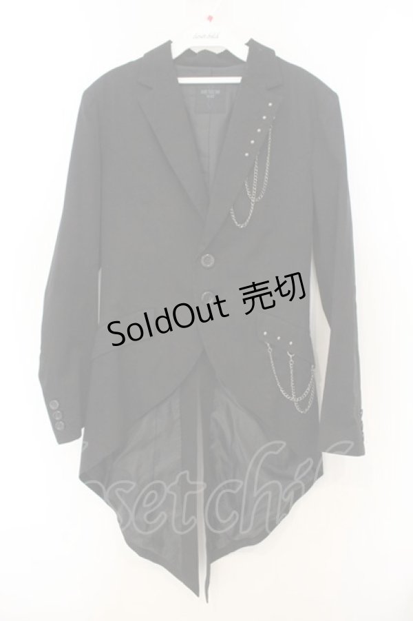 画像1: BPN FOR MEN / チェーン装飾燕尾ジャケット M ブラック O-26-01-13-015-GO-JA-OW-OS (1)