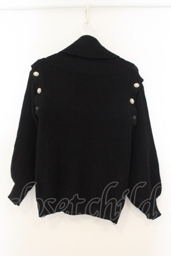 画像2: An MILLE / ショルダービジューボタンニット  クロ O-26-01-13-019-EL-TO-OW-OS (2)