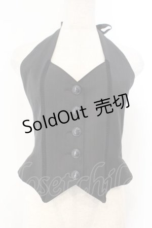 画像: ALICE and the PIRATES / Cafeストライプベスト  クロ O-26-01-13-003-PA-TO-IG-OS