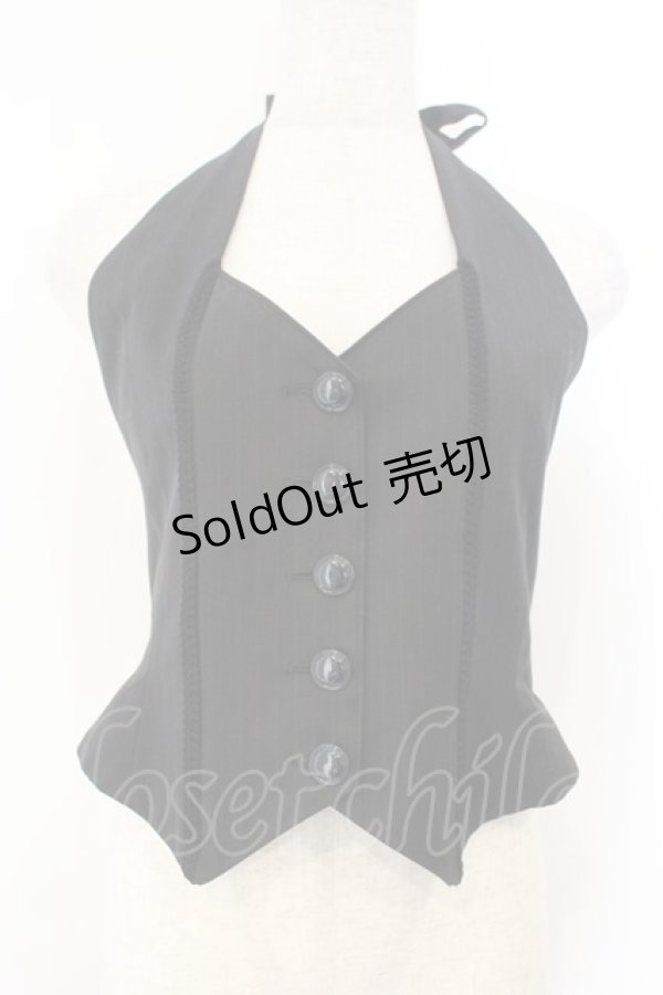 画像1: ALICE and the PIRATES / Cafeストライプベスト  クロ O-26-01-13-003-PA-TO-IG-OS (1)