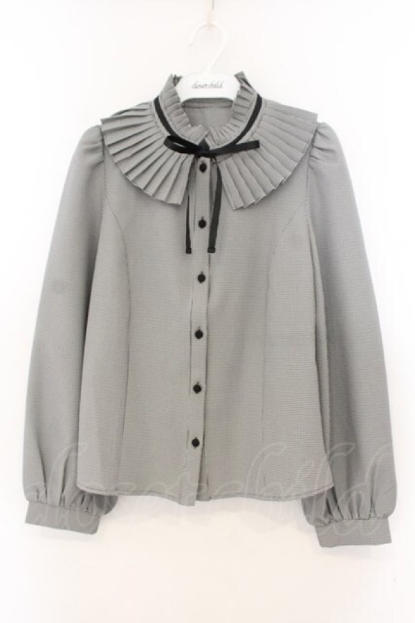 画像1: An MILLE / プリーツフリルブラウス  クロ O-26-01-13-023-EL-BL-OW-OS (1)