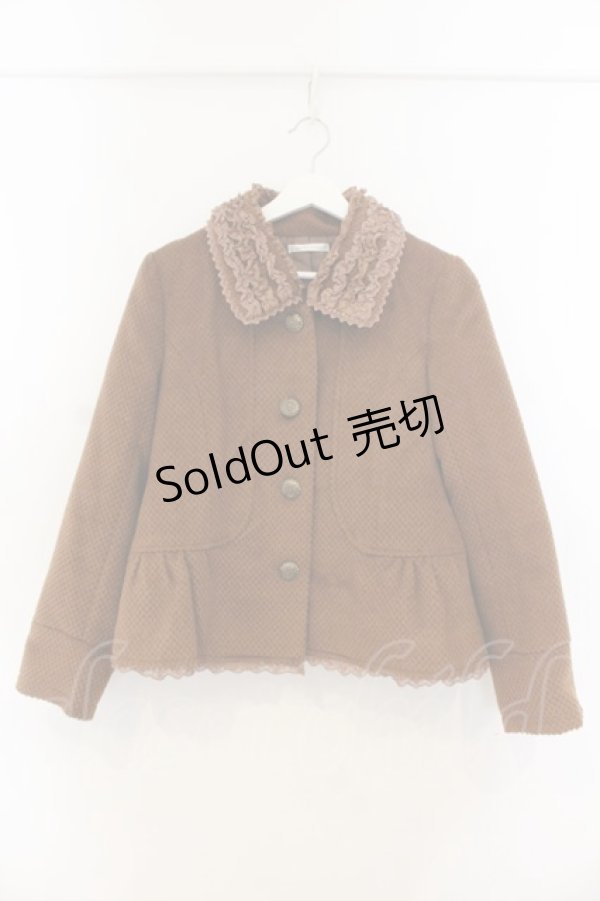 画像1: axes femme / フリルカラーショートコート M ブラウン O-26-01-13-024-AX-CO-IG-OS (1)