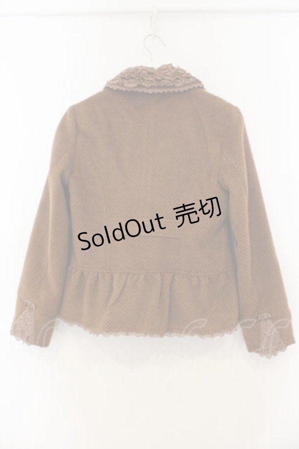 画像2: axes femme / フリルカラーショートコート M ブラウン O-26-01-13-024-AX-CO-IG-OS (2)