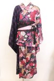画像1: Qutie Frash / 2024 浴衣3点セット  パープル O-26-01-14-037-QU-OP-IG-OS (1)